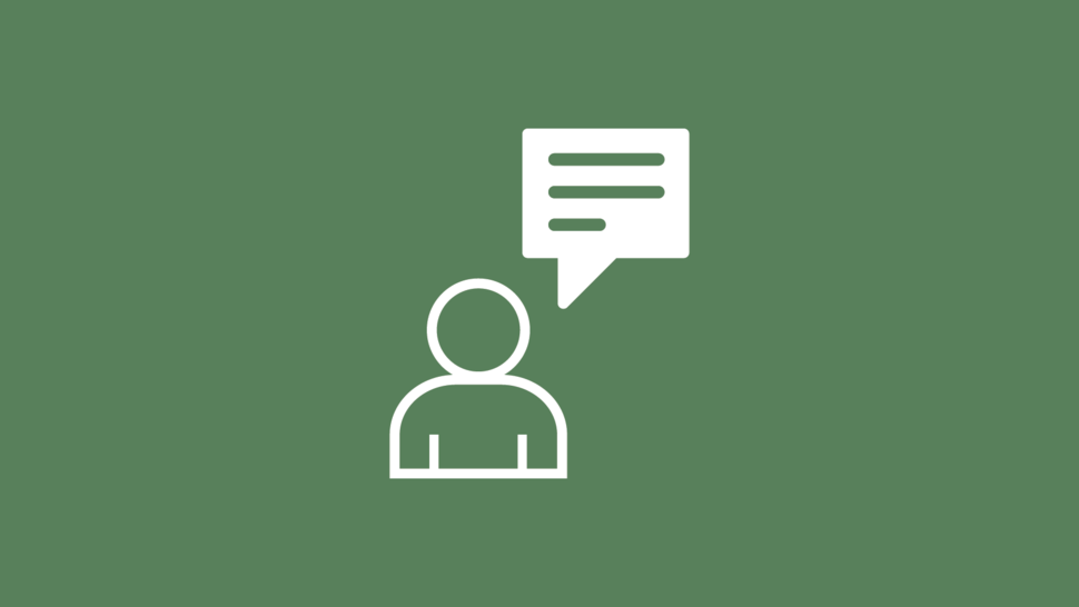 Goal 1 icon: an animated image of a person with a speaking bubble.