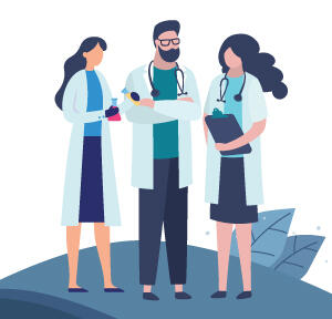 Illustration of a health care team