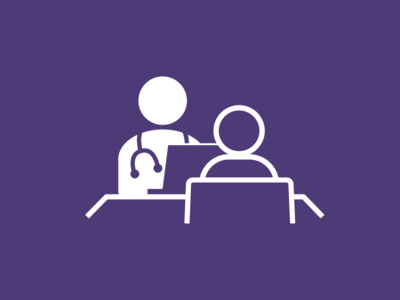 Goal 4 icon: an animated image of healthcare professionals on computers.