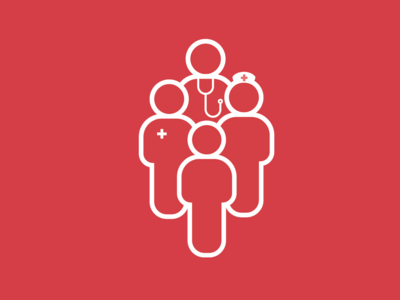 Goal 3 icon: an animated image of a group of 4 healthcare professionals.