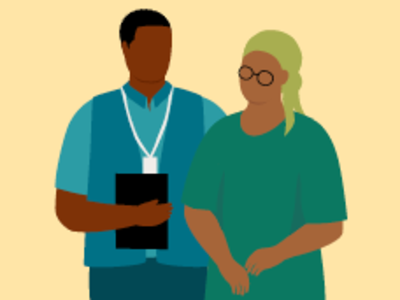 Illustration of a doctor and a patient